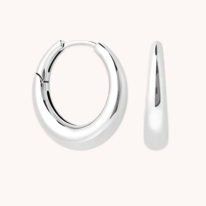 Dome Hoops in Silver