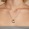 C Initial Bold Pendant Necklace in Silver