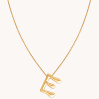 E Initial Bold Pendant Necklace in Gold