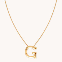 G Initial Bold Pendant Necklace in Gold