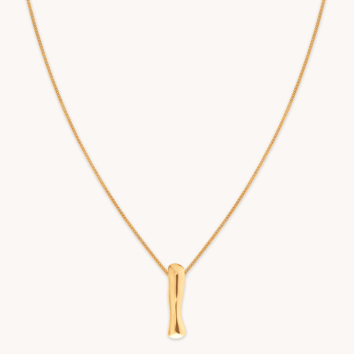 I Initial Bold Pendant Necklace in Gold
