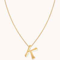 K Initial Bold Pendant Necklace in Gold