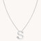 S Initial Bold Pendant Necklace in Silver