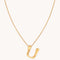 U Initial Bold Pendant Necklace in Gold