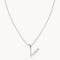 V Initial Bold Pendant Necklace in Silver