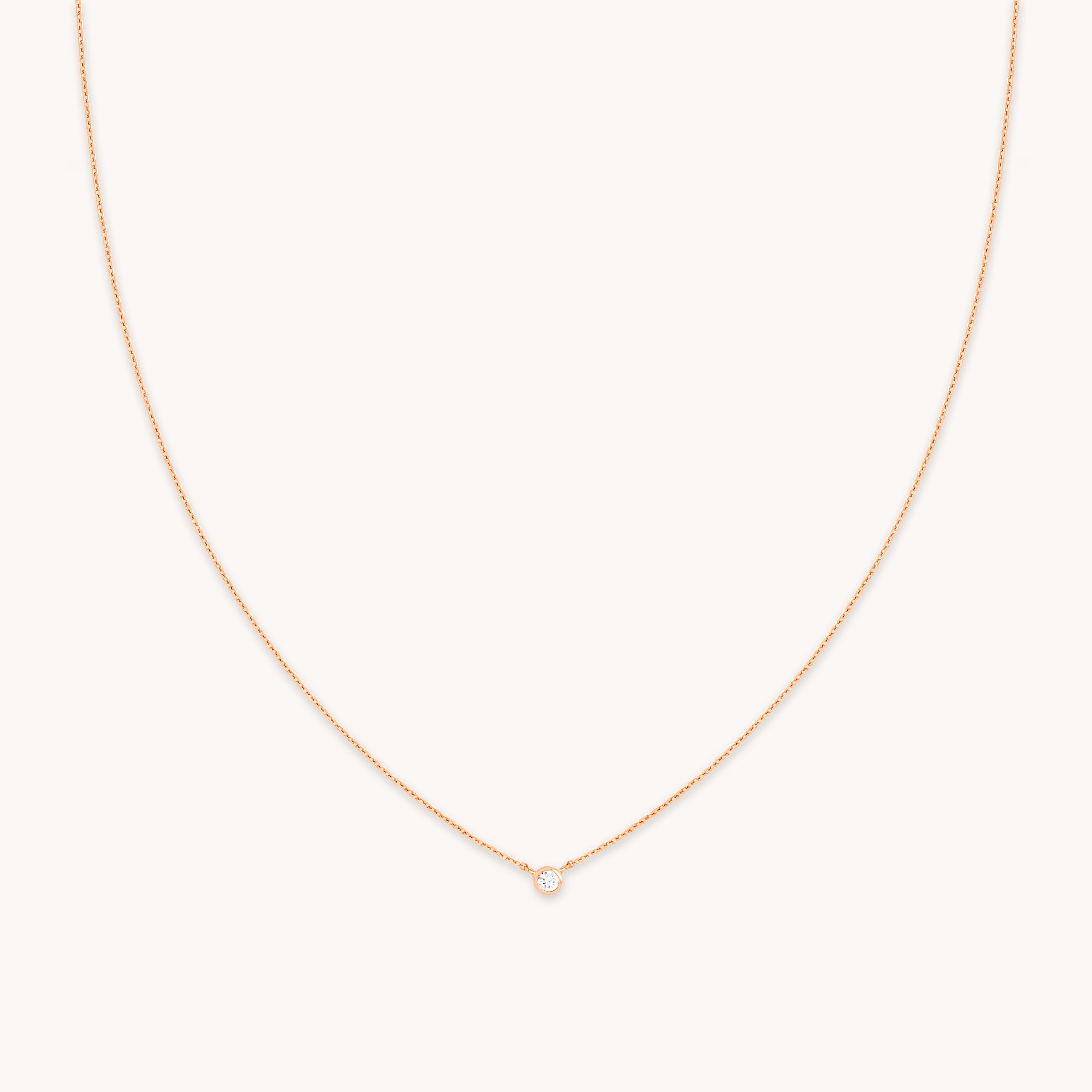 Essential Crystal Pendant Necklace in Rose Gold