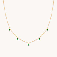 Green Topaz Charm Necklace in Gold