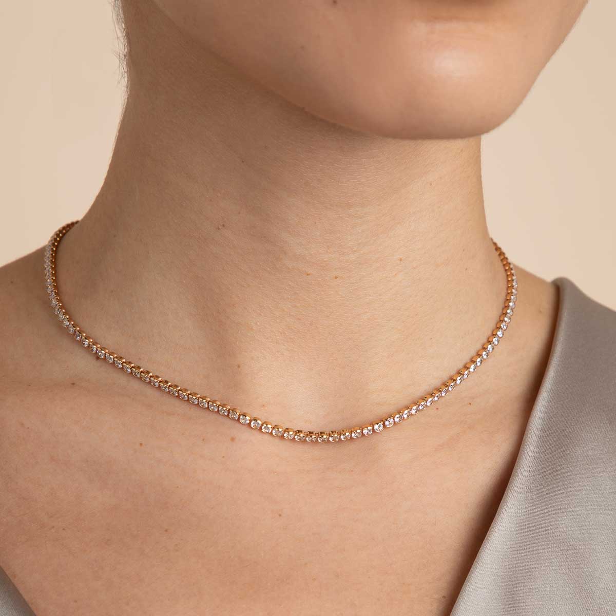 Gleam Tennis Chain Necklace in Gold