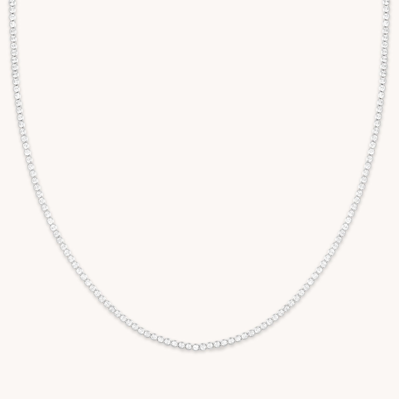 Gleam Tennis Chain Necklace in Silver