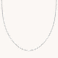 Gleam Tennis Chain Necklace in Silver