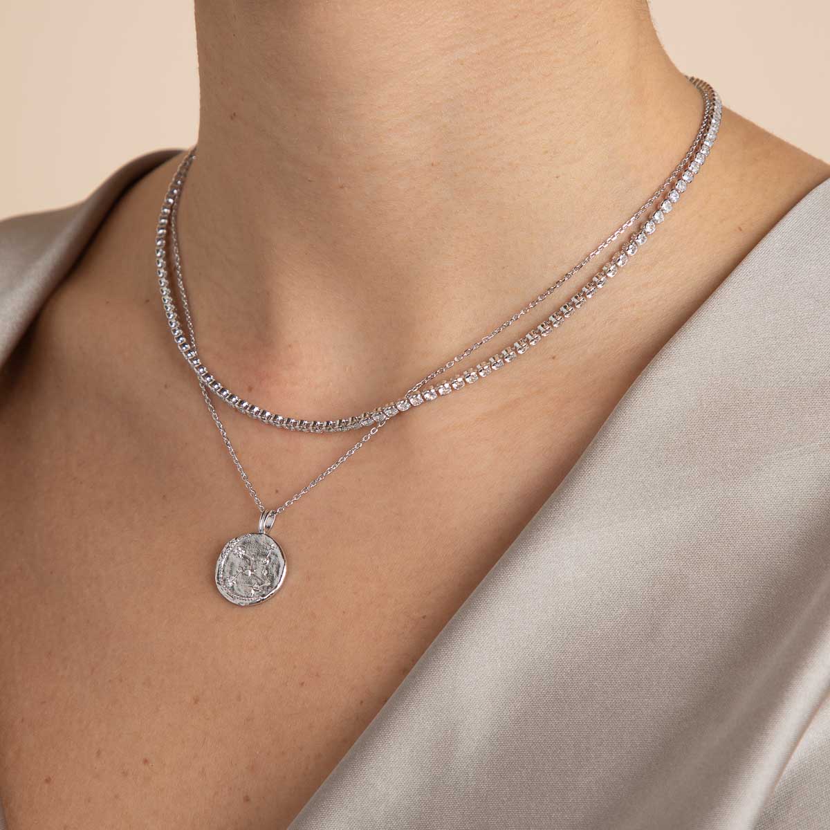 Gleam Tennis Chain Necklace in Silver