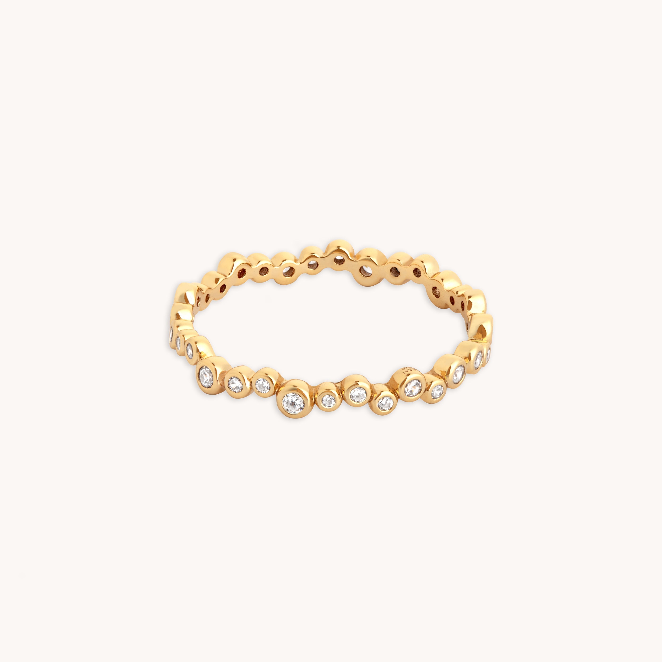 Gleam Crystal Band Ring in Gold