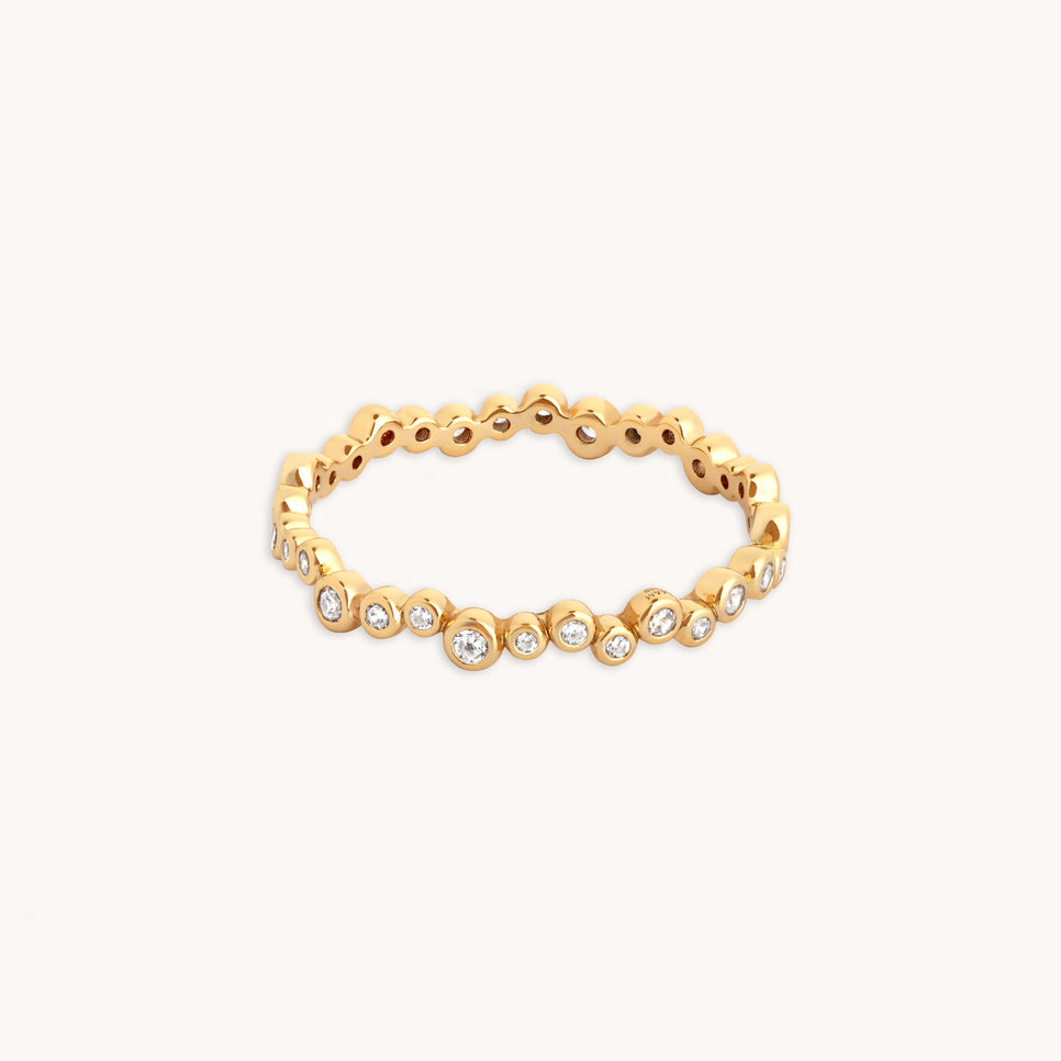 Gleam Crystal Band Ring in Gold