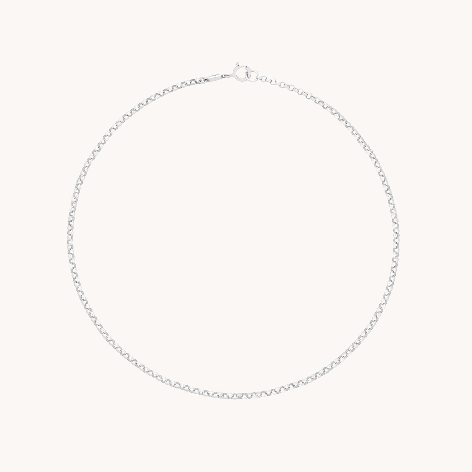 Chelsea Chain Anklet in Solid White Gold