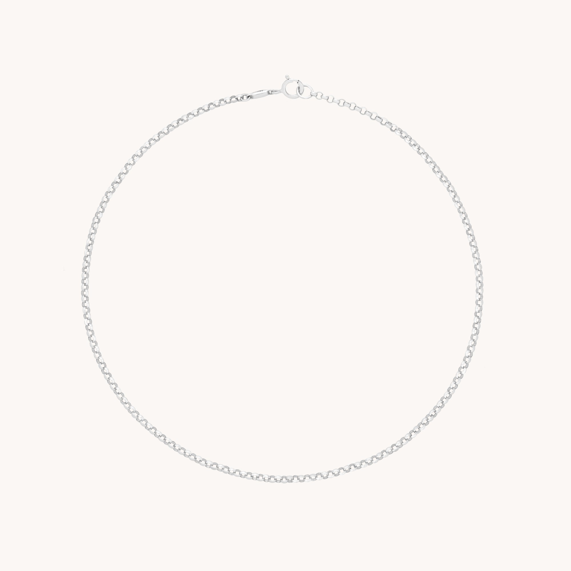 Chelsea Chain Anklet in Solid White Gold