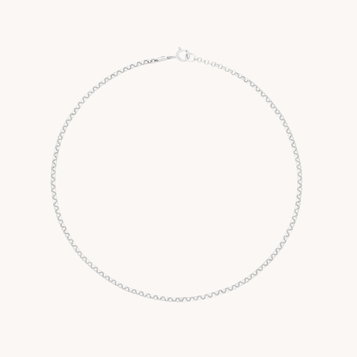 Chelsea Chain Anklet in Solid White Gold