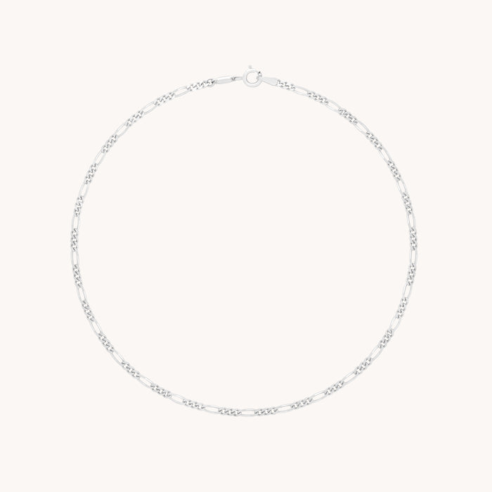Soho Story Chain Anklet in Solid White Gold