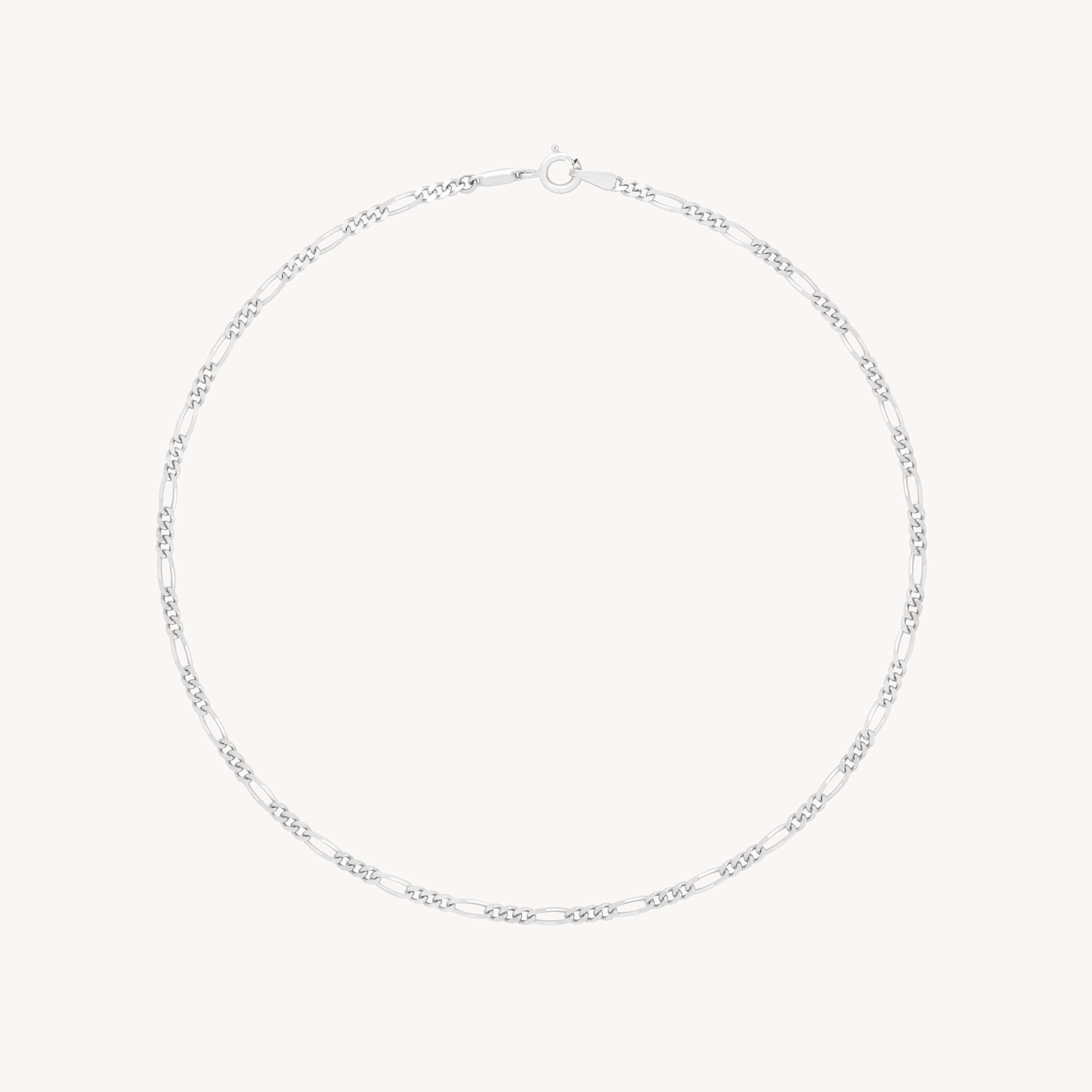 Soho Chain Anklet in Solid White Gold