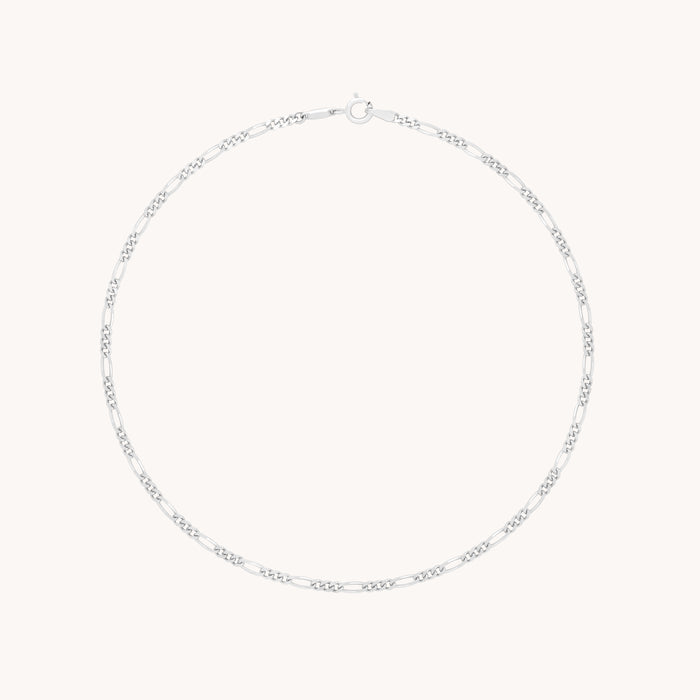 Soho Chain Anklet in Solid White Gold