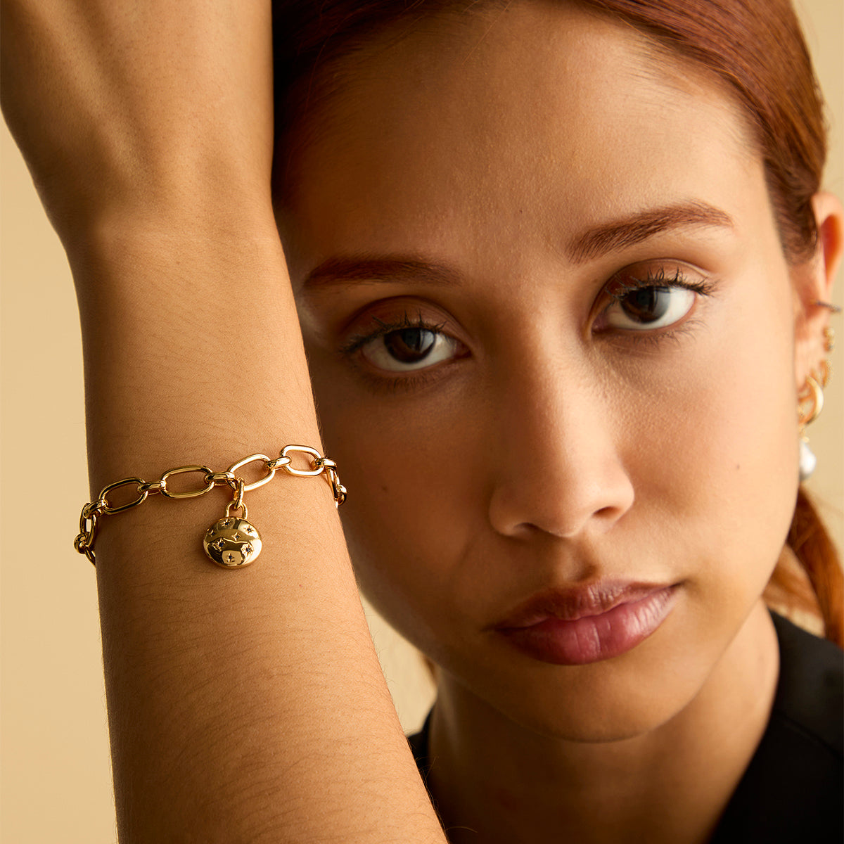 Cosmic Coin Clip Charm in Gold