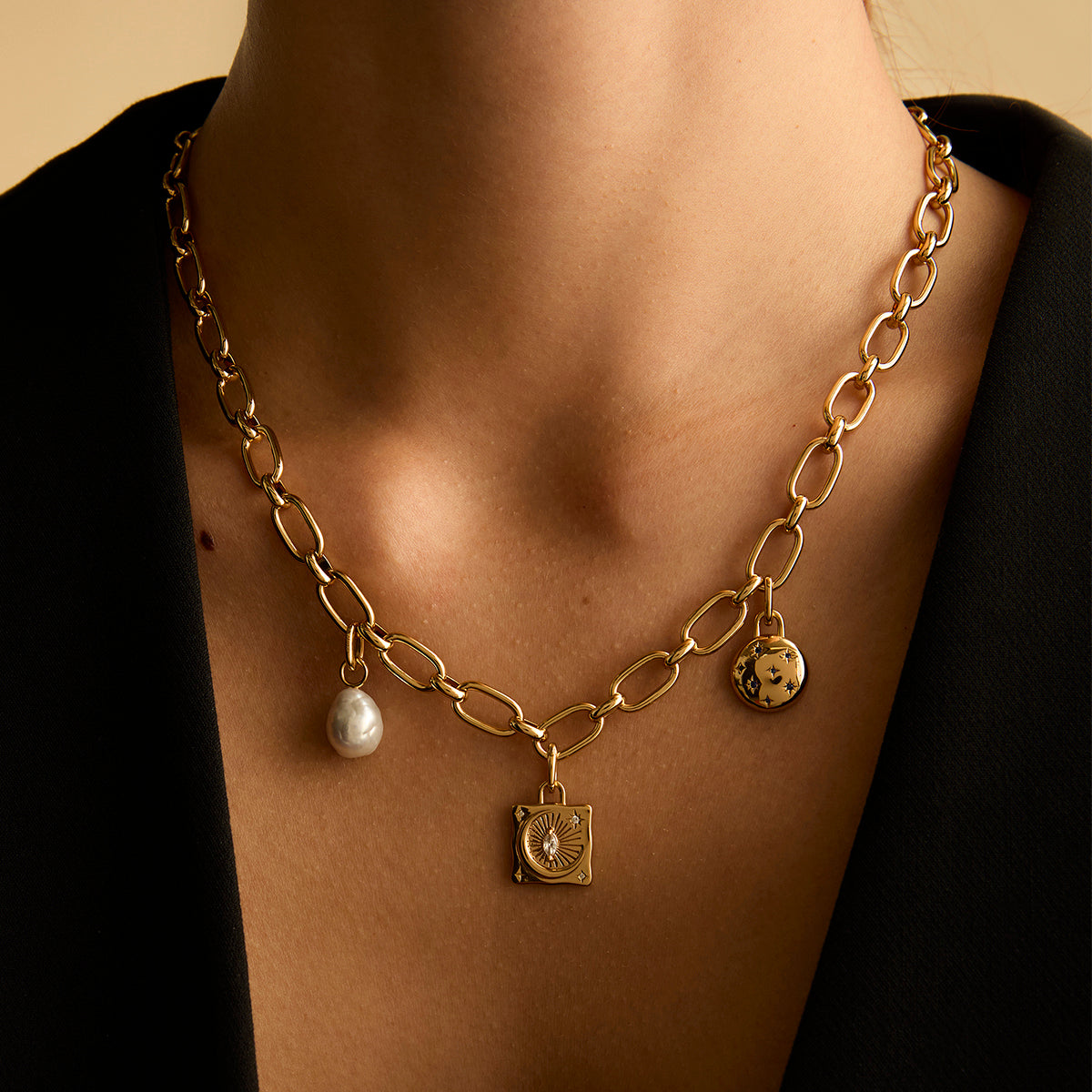 Cosmic Coin Clip Charm in Gold