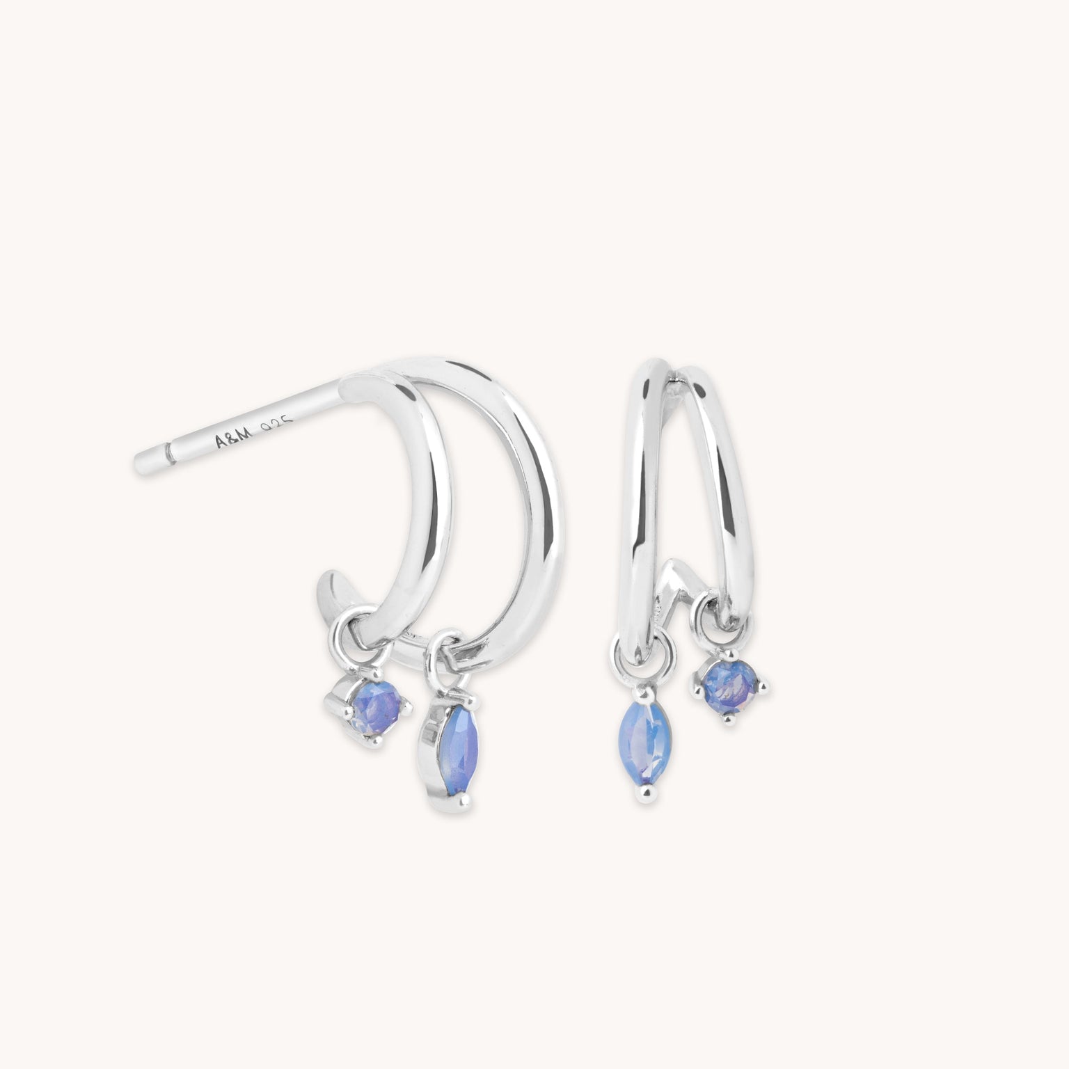 Opal Illusion Huggies in Silver