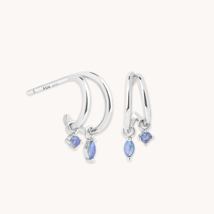 Opal Illusion Huggies in Silver