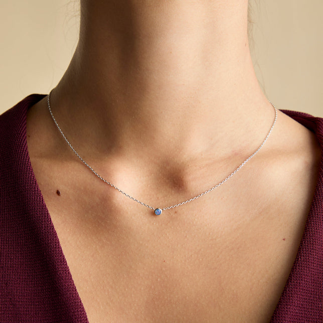 Opal Pendant Necklace in Silver