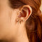 White Topaz Cluster Drop Studs in 9k Gold