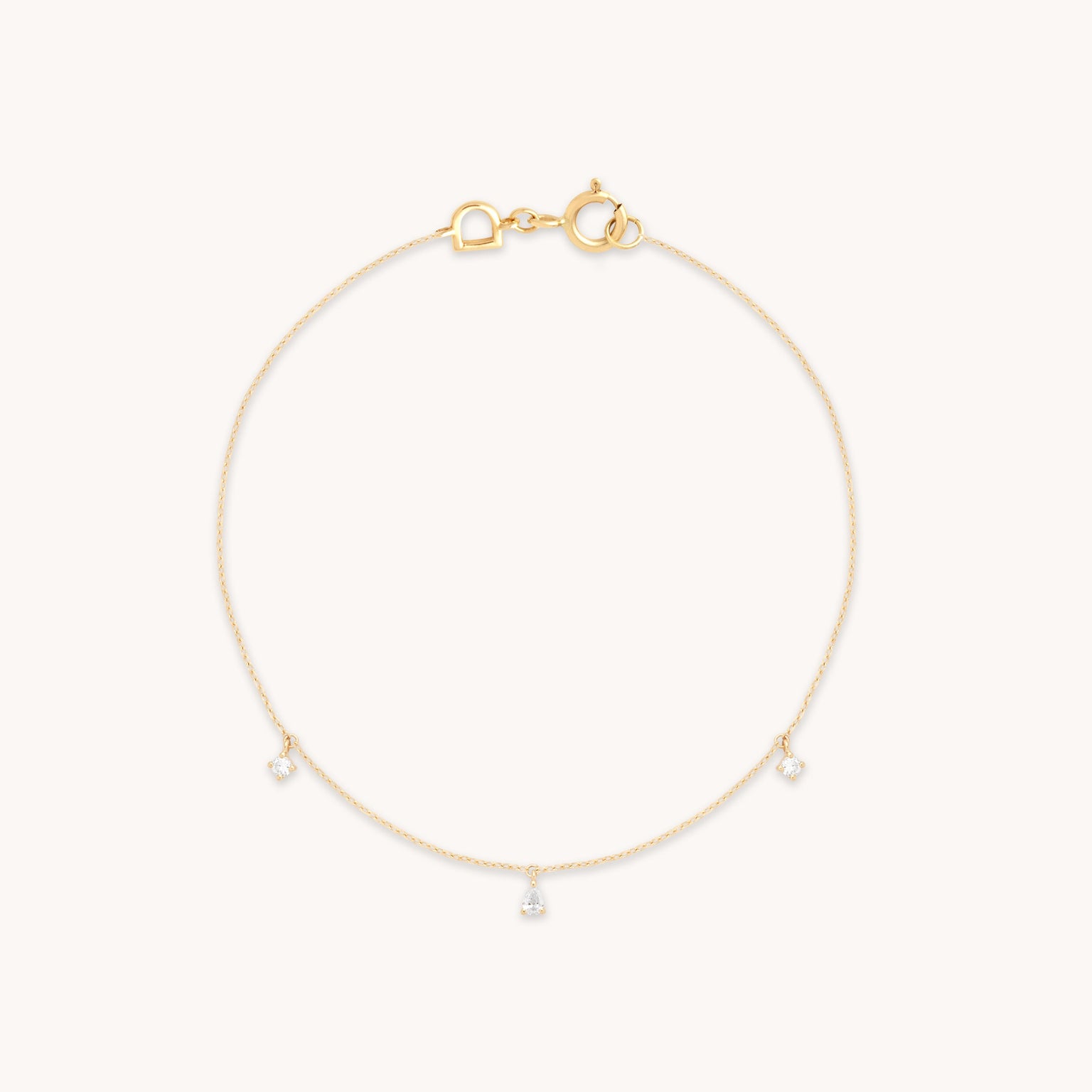 Diamond Charm Bracelet in Solid Gold