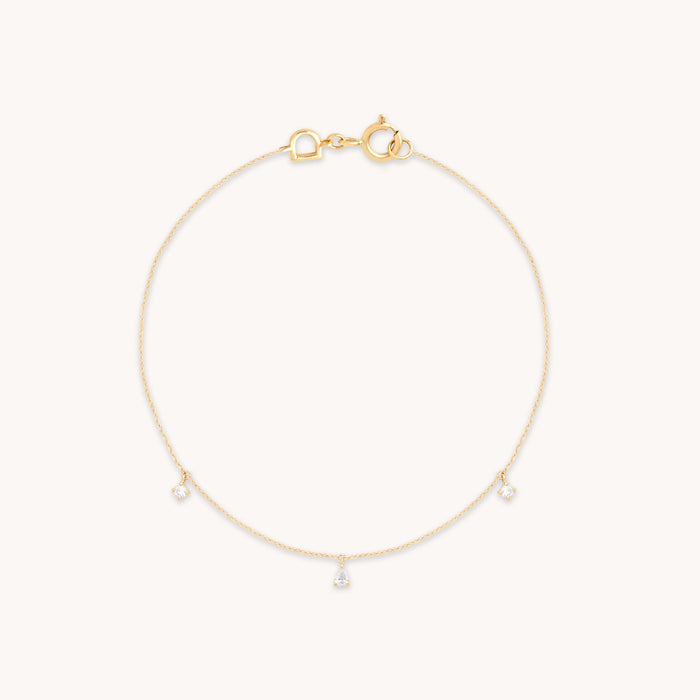 Diamond Charm Bracelet in Solid Gold