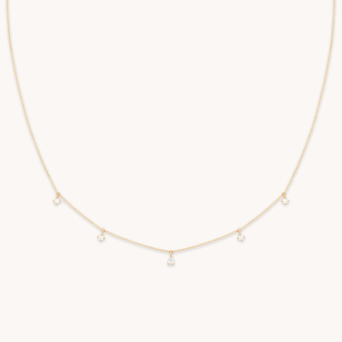 Diamond Charm Necklace in Solid Gold