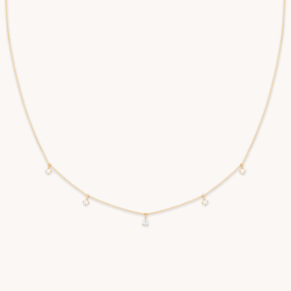 Diamond Charm Necklace in Solid Gold