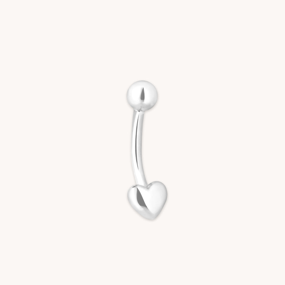 Heart Rook Bar in Solid White Gold
