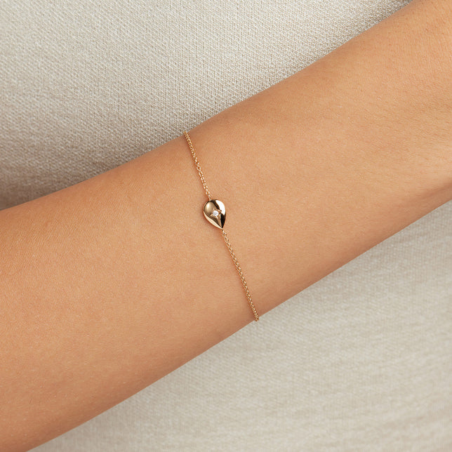 Pear Charm Bracelet in Gold