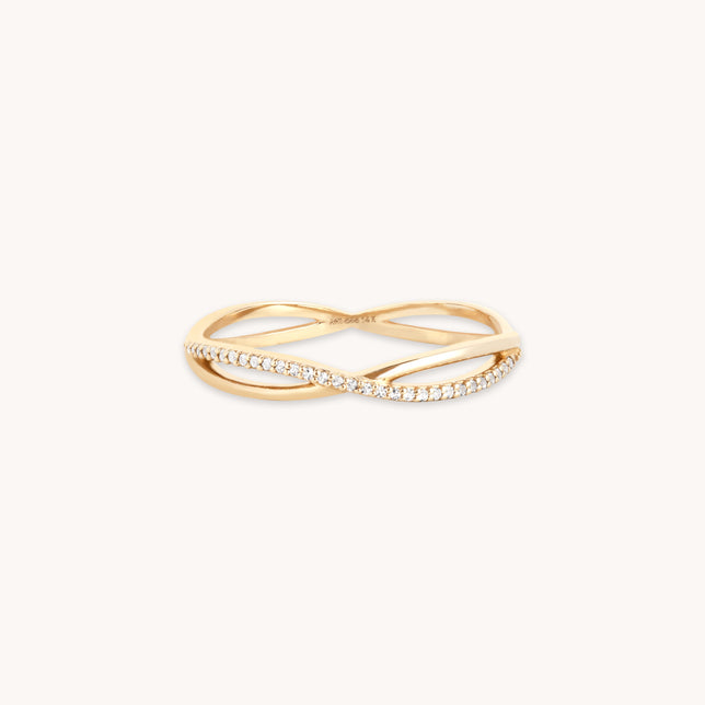 Infinite Topaz Pavé Ring in Solid Gold