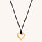 Heart Charm Cord Necklace in Gold
