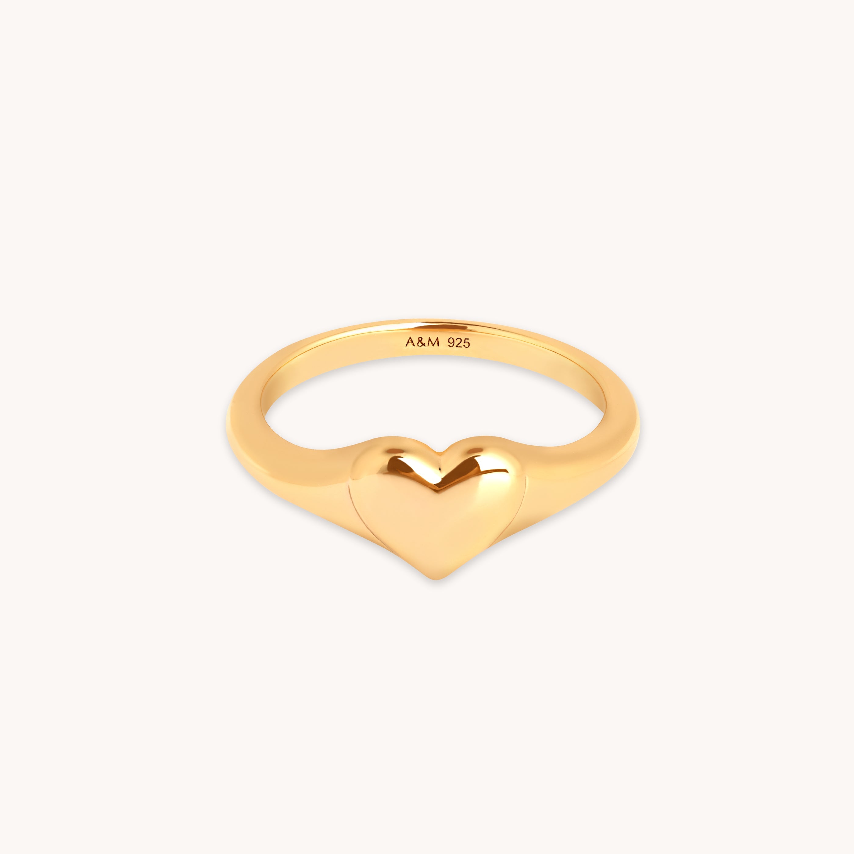 Heart Gold Signet Ring | Astrid & Miyu Rings