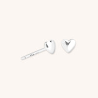 Heart Stud Earrings in Silver