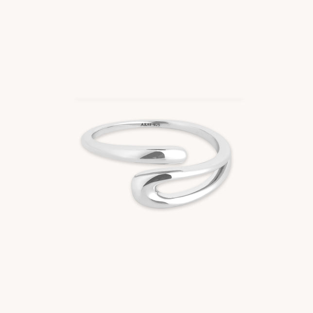 Molten Wrap Ring in Silver