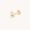 Topaz Pear Piercing Stud in Solid Gold