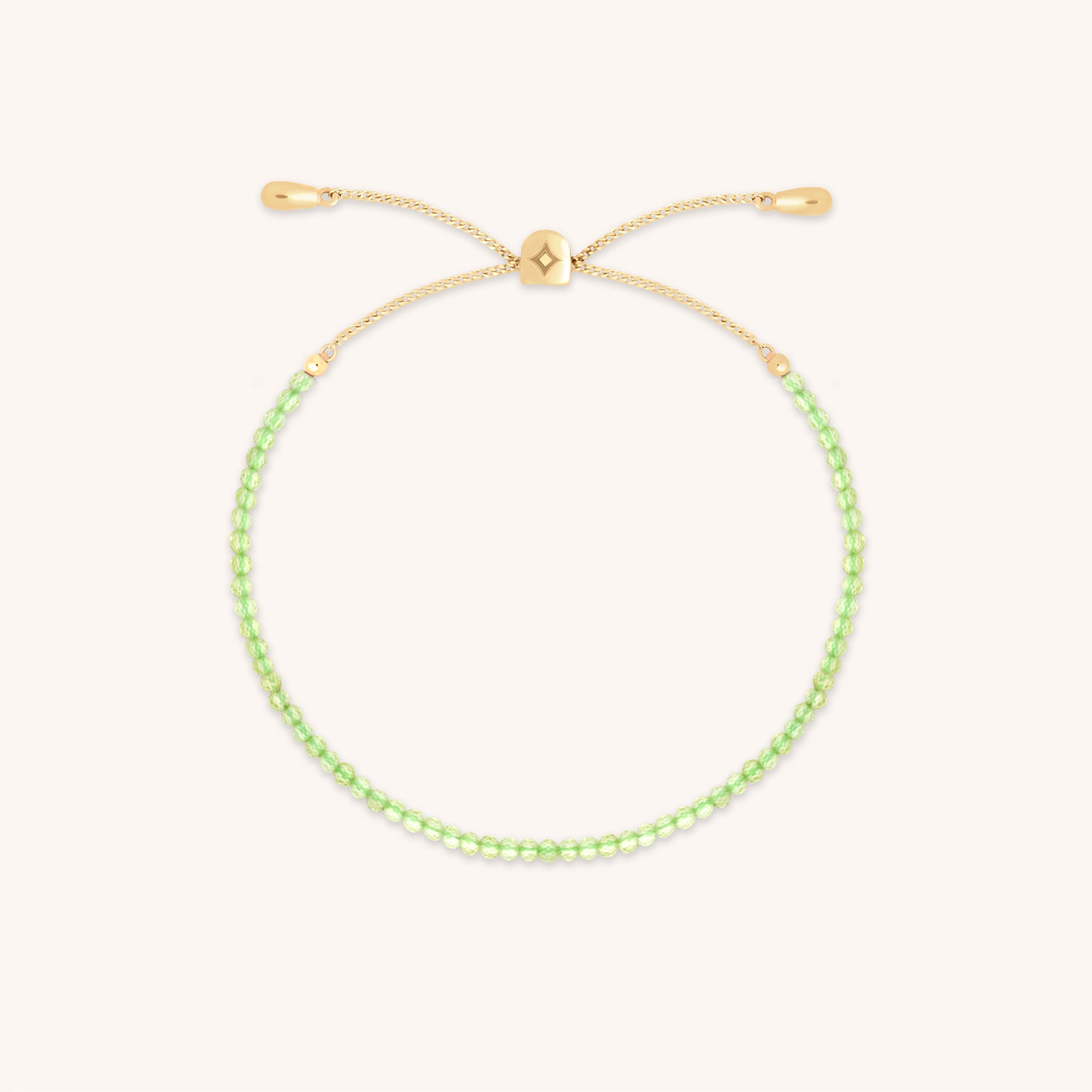 Peridot August Beaded Bracelet in Solid Gold