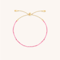 Tourmaline October Beaded Bracelet in Solid Gold