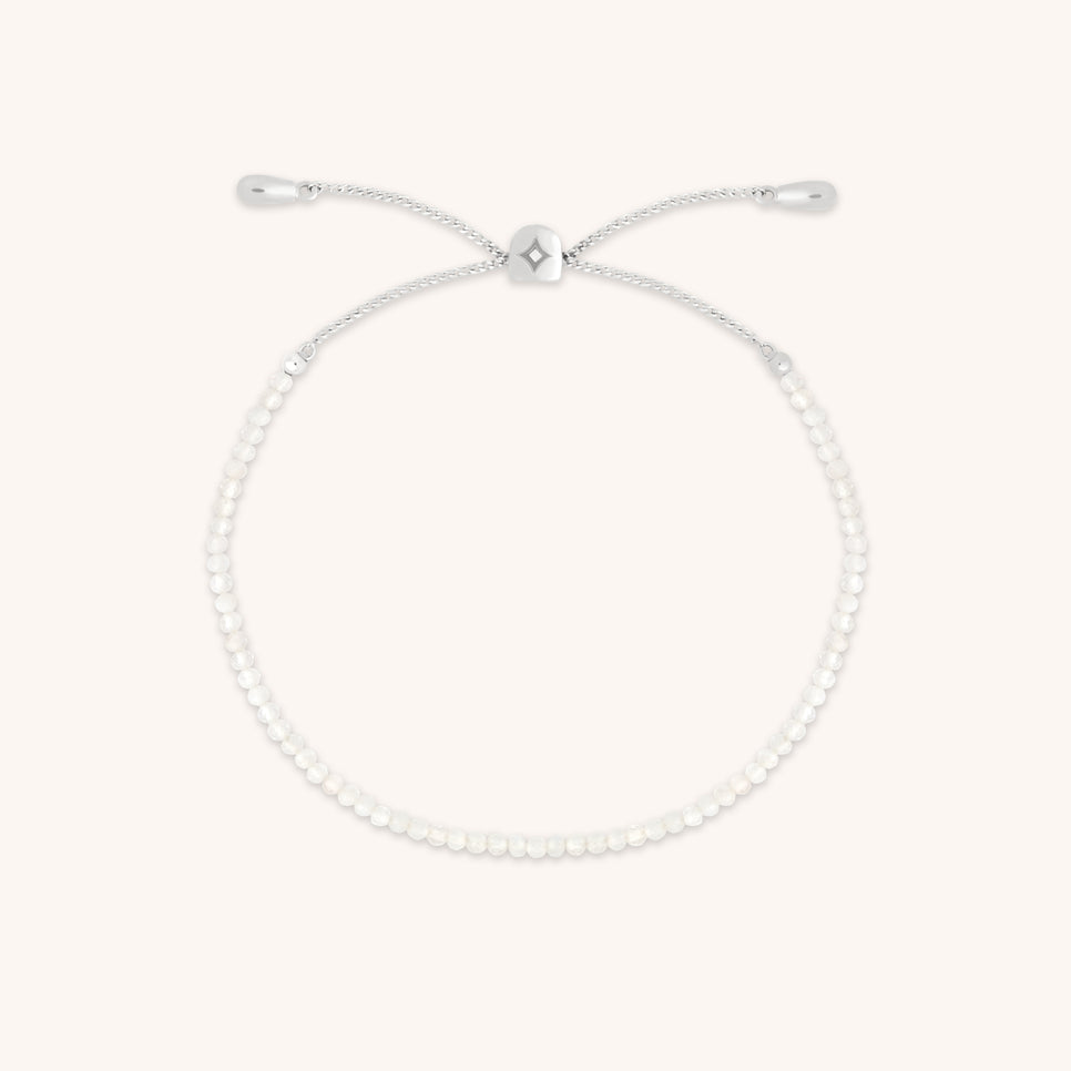 Moonstone Gemstone Bracelet in 9k White Gold