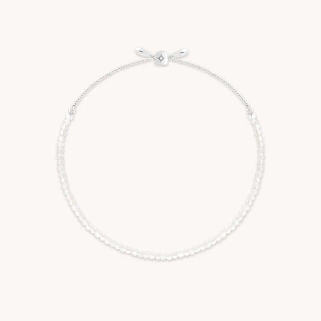 Moonstone Gemstone Bracelet in 9k White Gold