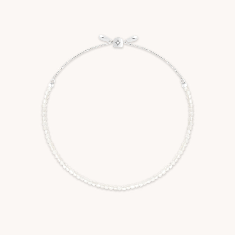 Moonstone Gemstone Bracelet in 9k White Gold