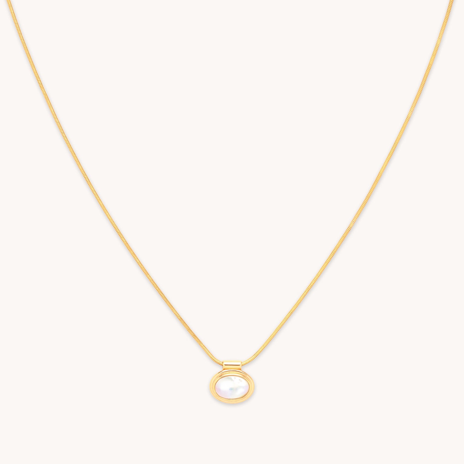 Mother of Pearl Pendant Necklace in Gold