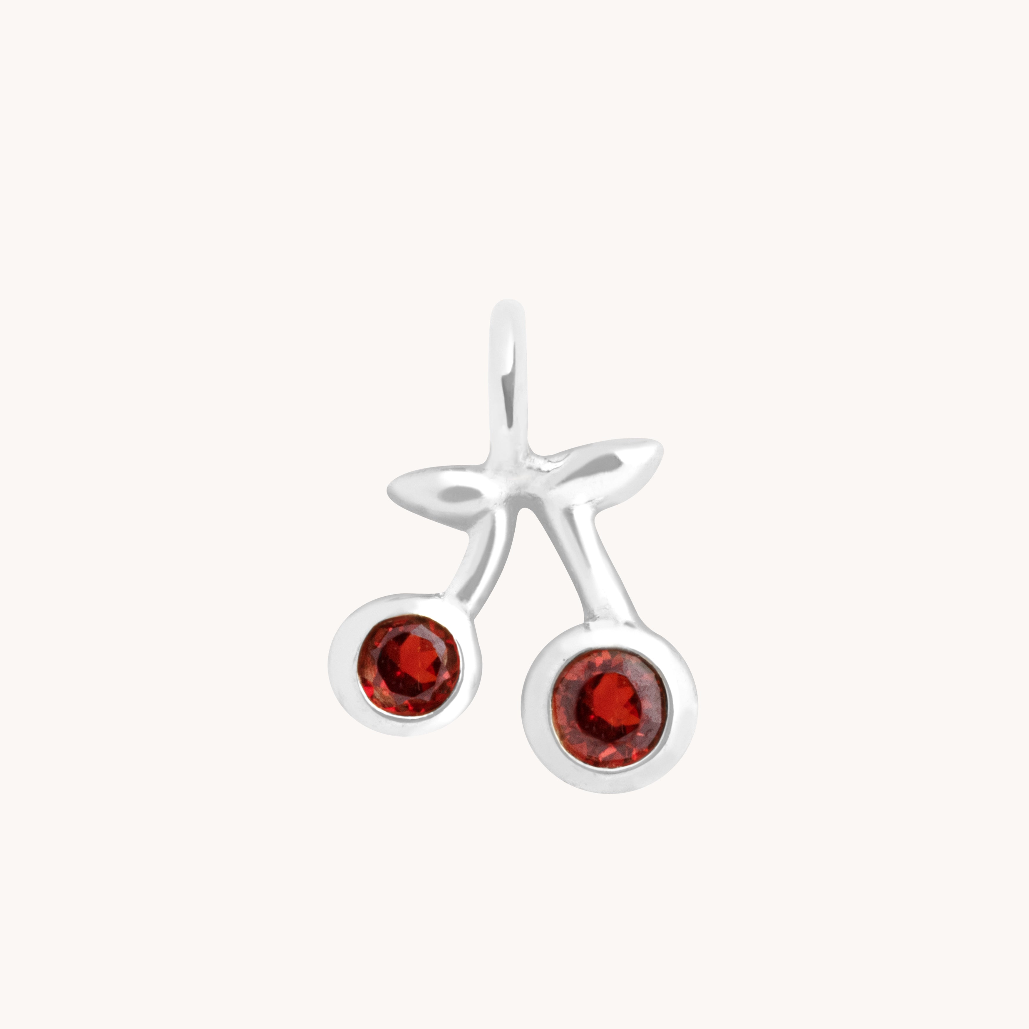 Cherry Charm 9k White Gold