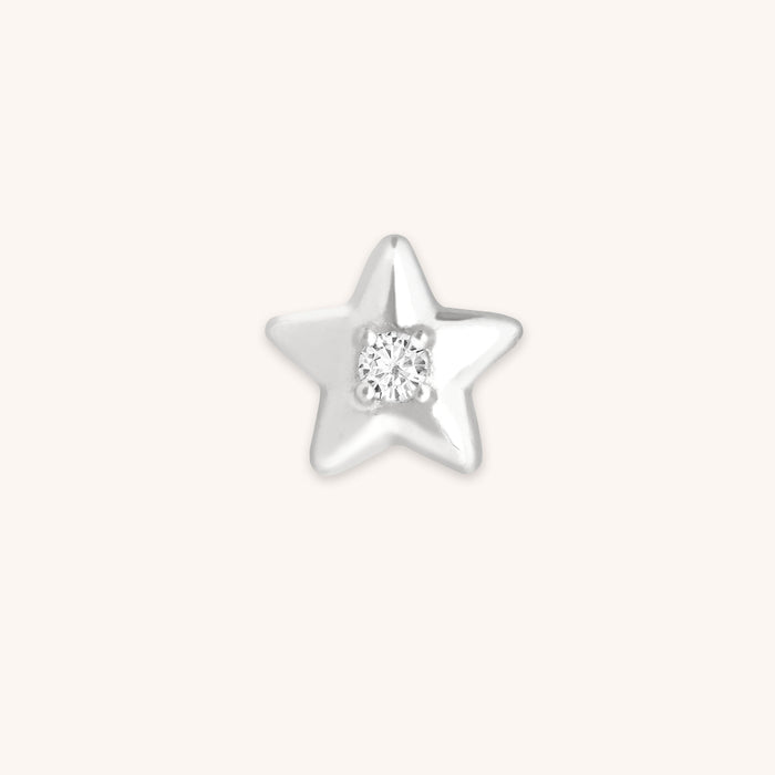 Star Click Charm in 9k White Gold