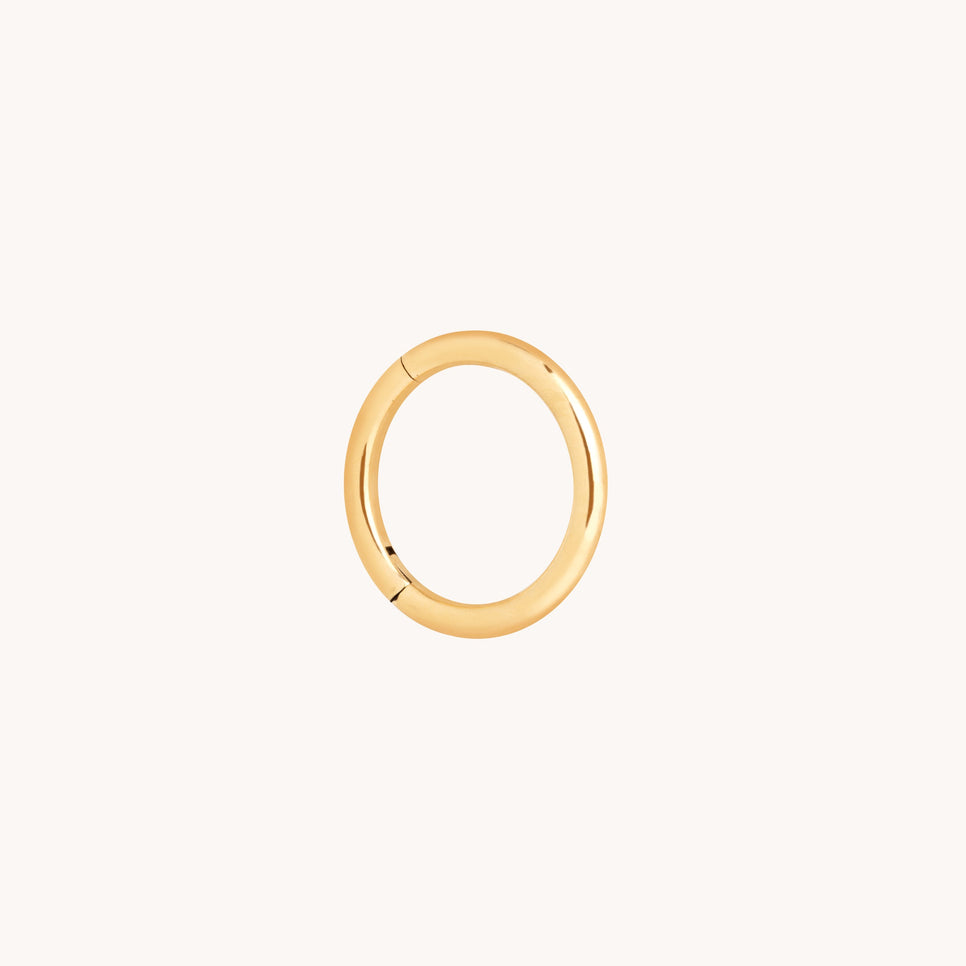 Seamless Titanium Piercing Hoop in Gold